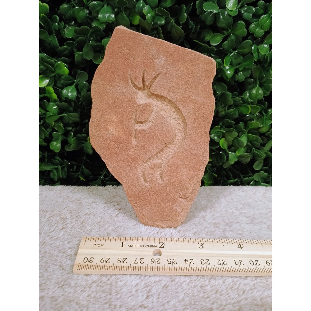 Kokopelli Hand Carved Sandstone Slab Southwest Desert Art Flute Player Decor